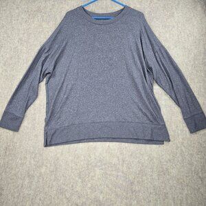 Time And Tru Women’s Gray Knit Top XL Pullover Lightweight Crewneck Rayon Blend